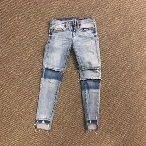 BLANK NYC low rise patchwork jeans size 25